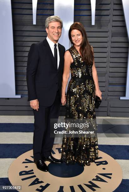 Director Michael Govan and Katherine Ross attend the 2018 Vanity Fair Oscar Party hosted by Radhika Jones at Wallis Annenberg Center for the...