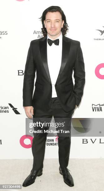 Chasez arrives to the 26th Annual Elton John AIDS Foundation's Academy Awards Viewing Party held at West Hollywood Park on March 4, 2018 in West...