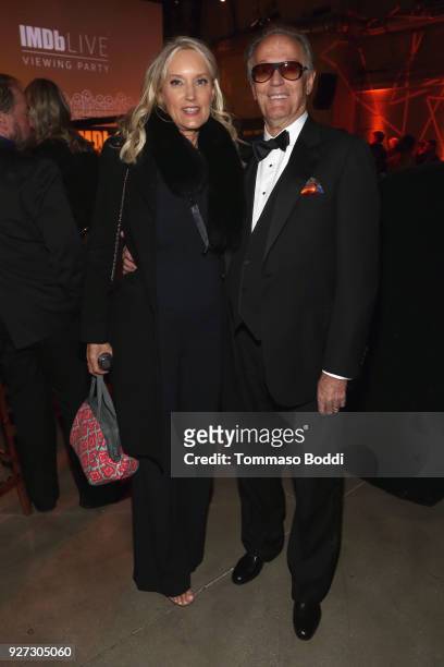 Margaret DeVogelaere and Peter Fonda attend the IMDb LIVE Viewing Party on March 4, 2018 in Los Angeles, California.