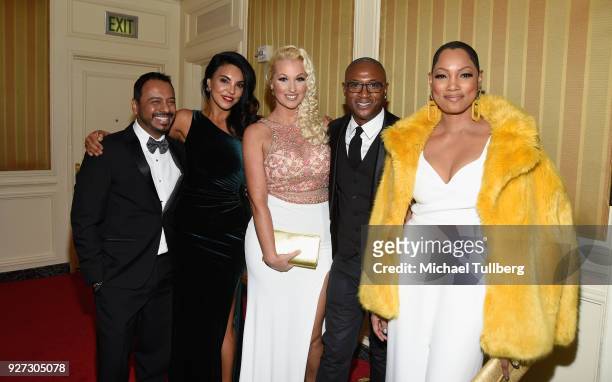 Carlos Moreno Jr., Tilda del Toro, Amanda Moore, Tommie Davidson and Garcelle Beauvais attend Byron Allen's Oscar Gala Viewing Party To Support The...
