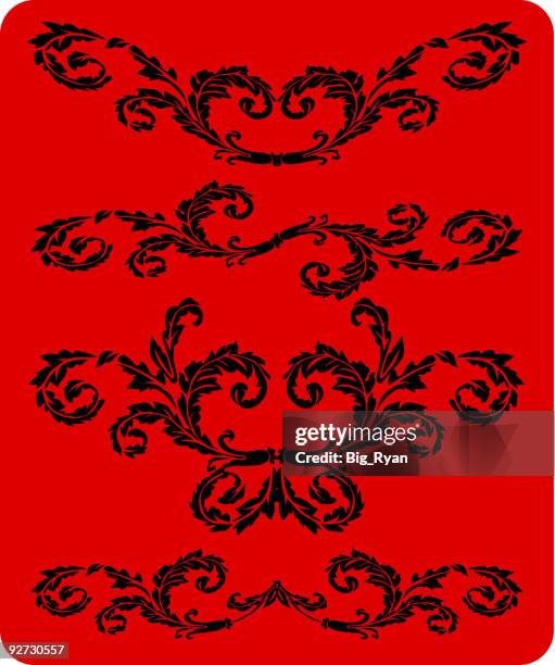 decorations - scroll pattern stock illustrations