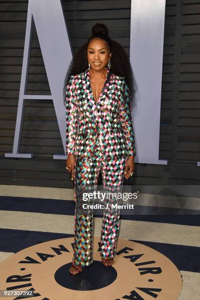 Angela Bassett attends the 2018 Vanity Fair Oscar Party hosted by Radhika Jones at the Wallis Annenberg Center for the Performing Arts on March 4,...