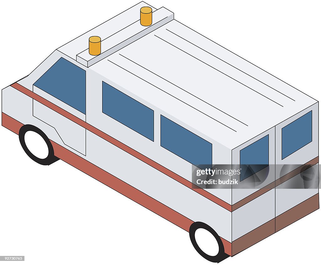 Ambulance truck car isometric vector