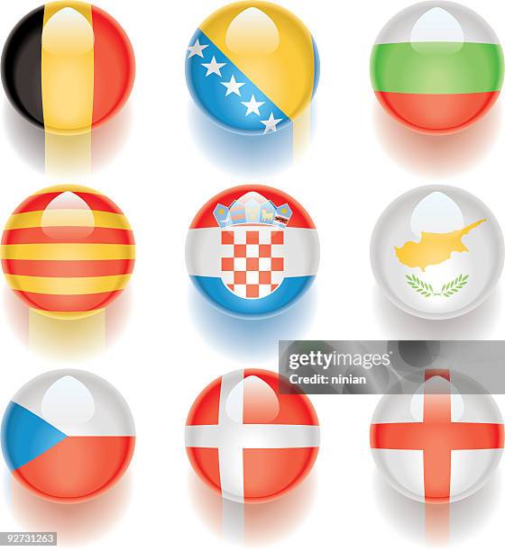 aqua flags – europe 02 - czech republic flag vector stock illustrations