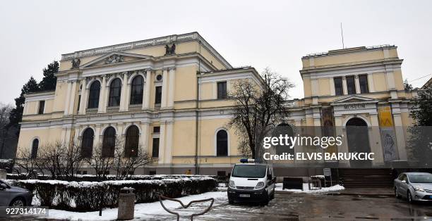 This photograph taken on February 22 shows The National Museum of Bosnia and Herzegovina, in Sarajevo, which has revealed the new space intended for...