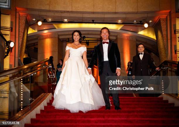 Matthew McConaughey and Camila Alves attend the 90th Annual Academy Awards at Hollywood & Highland Center on March 4, 2018 in Hollywood, California.