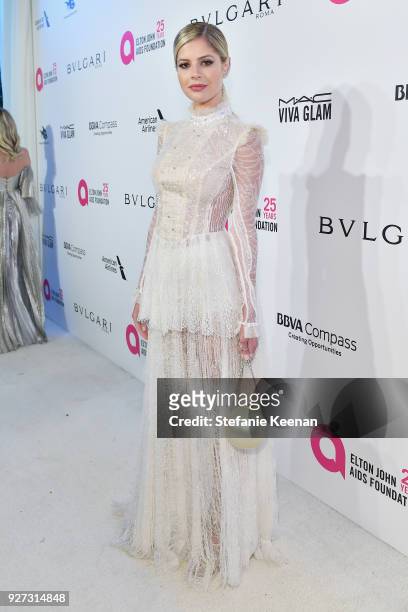 Lala Rudge attends the 26th annual Elton John AIDS Foundation Academy Awards Viewing Party sponsored by Bulgari, celebrating EJAF and the 90th...