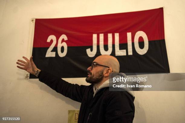 Party militants Power to the world within the former EX OGP social center during operation of counting ballot papers on March 4, 2018 in Caserta,...