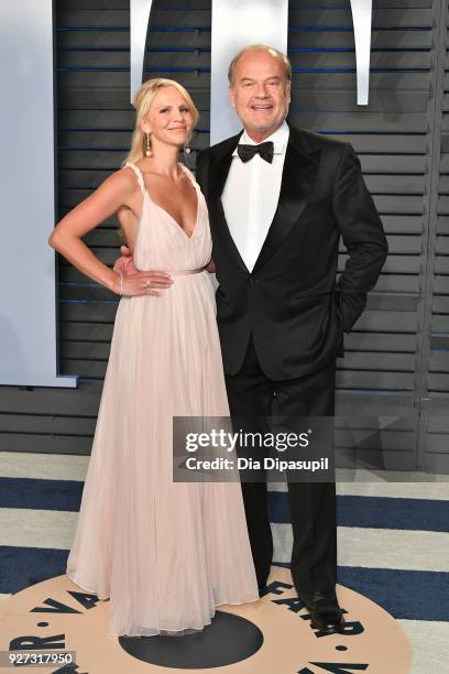 Kayte Walsh and Kelsey Grammer attend the 2018 Vanity Fair Oscar Party hosted by Radhika Jones at Wallis Annenberg Center for the Performing Arts on...