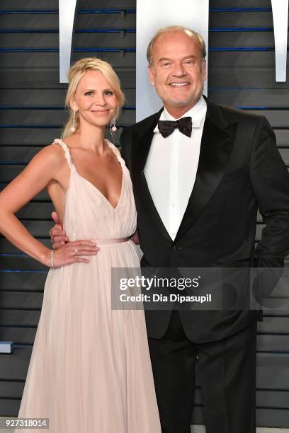 Kayte Walsh and Kelsey Grammer attend the 2018 Vanity Fair Oscar Party hosted by Radhika Jones at Wallis Annenberg Center for the Performing Arts on...