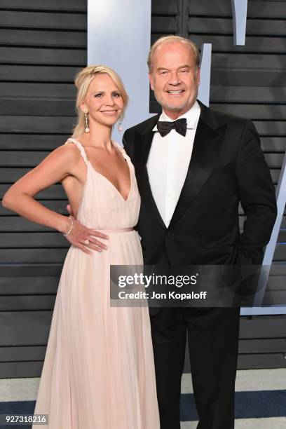 Kayte Walsh and Kelsey Grammer attend the 2018 Vanity Fair Oscar Party hosted by Radhika Jones at Wallis Annenberg Center for the Performing Arts on...