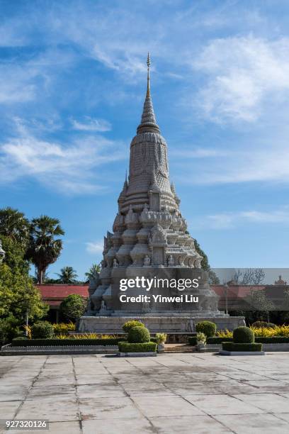 silver pagoda in royal palace complex - cambodian royalty stock pictures, royalty-free photos & images