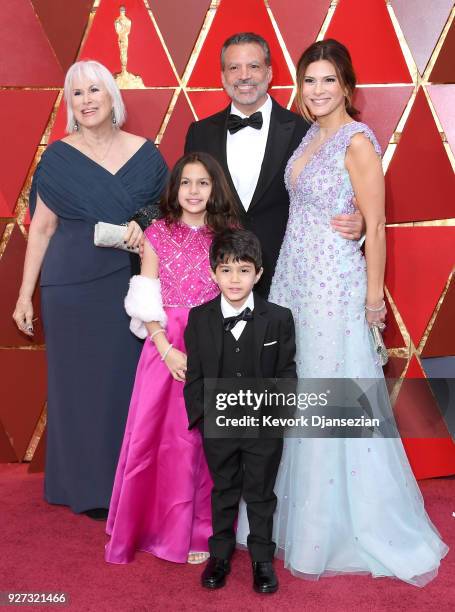 Michael De Luca, Angelique Madrid and family attend the 90th Annual Academy Awards at Hollywood & Highland Center on March 4, 2018 in Hollywood,...