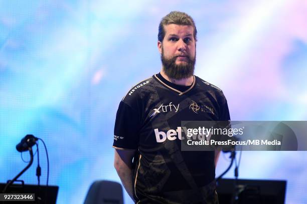 Patrik Forest Lindberg during Counter-Strike: Global Offensive quarter-final game between Team Liquid and Ninjas in Pyjamas on March 2, 2018 in...