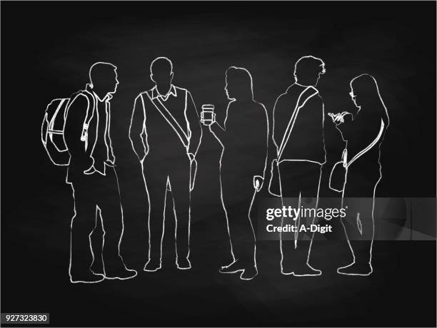 junge erwachsene studenten - druck durch gleichaltrige stock-grafiken, -clipart, -cartoons und -symbole