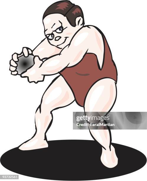 shot put thrower - throwing rocks stock illustrations