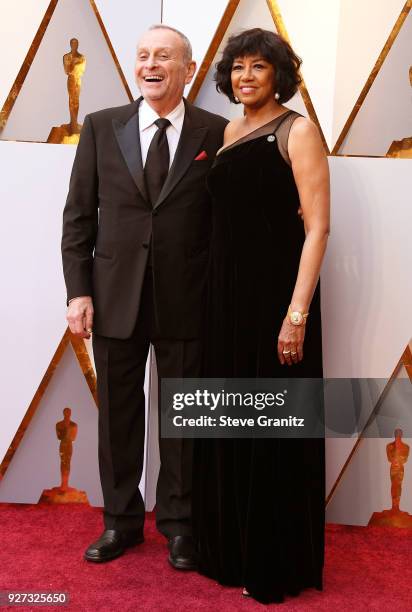 Stanley Isaacs and Cheryl Boone Isaacs attend the 90th Annual Academy Awards at Hollywood & Highland Center on March 4, 2018 in Hollywood, California.