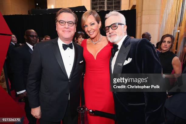 Aaron Sorkin, Allison Janney, and Bradley Whitford attend the 90th Annual Academy Awards at Hollywood & Highland Center on March 4, 2018 in...