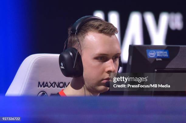 Lukas gla1ve Rossander during Counter-Strike: Global Offensive semi final game between Astralis and FaZe Clan on March 3, 2018 in Katowice, Poland.