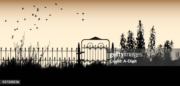 where the house used to be - cemetery stock illustrations