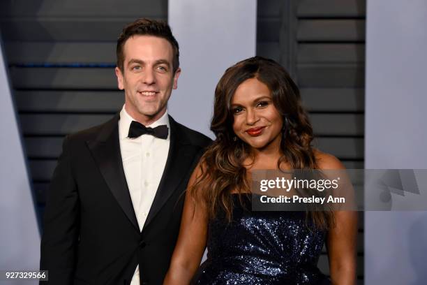 Novak and Mindy Kaling attend the 2018 Vanity Fair Oscar Party Hosted By Radhika Jones - Arrivals at Wallis Annenberg Center for the Performing Arts...
