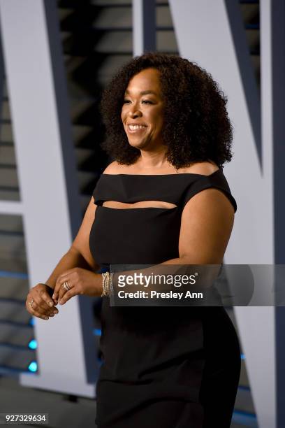 Shonda Rhimes attends the 2018 Vanity Fair Oscar Party Hosted By Radhika Jones - Arrivals at Wallis Annenberg Center for the Performing Arts on March...