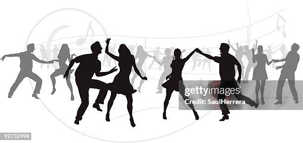 party-silhouetten - liebespaar stock-grafiken, -clipart, -cartoons und -symbole