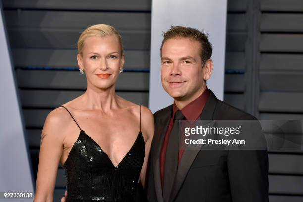 Sarah Murdoch and Lachlan Murdoch attend the 2018 Vanity Fair Oscar Party Hosted By Radhika Jones - Arrivals at Wallis Annenberg Center for the...