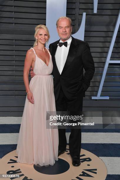 Kayte Walsh and Kelsey Grammer attend the 2018 Vanity Fair Oscar Party hosted by Radhika Jones at Wallis Annenberg Center for the Performing Arts on...