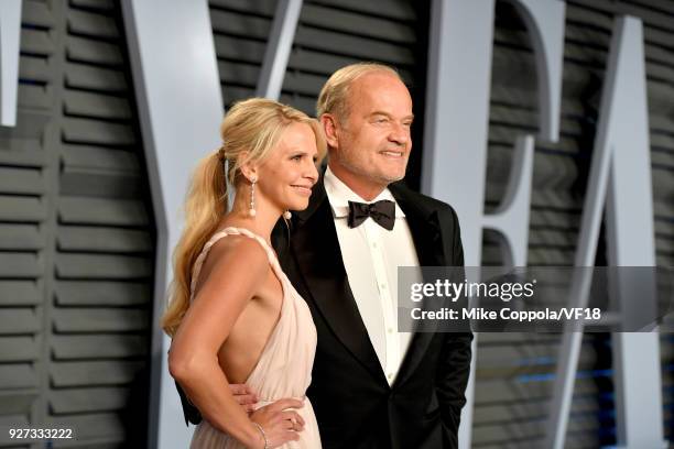 Kayte Walsh and Kelsey Grammer attend the 2018 Vanity Fair Oscar Party hosted by Radhika Jones at Wallis Annenberg Center for the Performing Arts on...