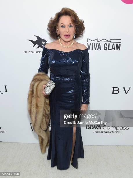 Nikki Haskell attends the 26th annual Elton John AIDS Foundation Academy Awards Viewing Party sponsored by Bulgari, celebrating EJAF and the 90th...