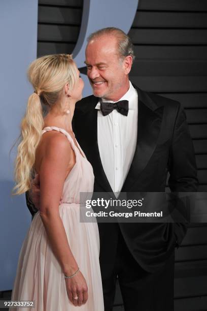 Kayte Walsh and Kelsey Grammer attend the 2018 Vanity Fair Oscar Party hosted by Radhika Jones at Wallis Annenberg Center for the Performing Arts on...