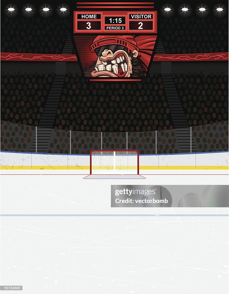 Hockey Arena Background (Version with Scoreboard)