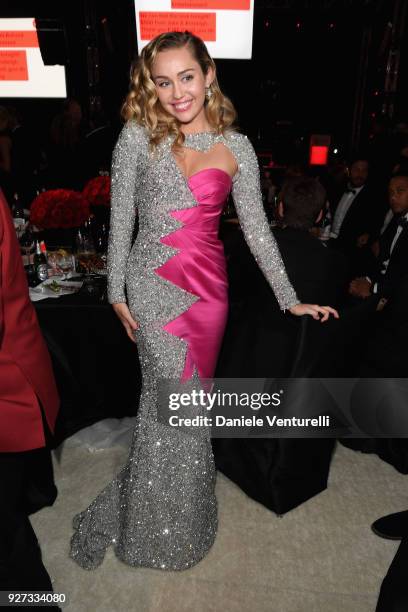 Miley Cyrus attends Elton John AIDS Foundation 26th Annual Academy Awards Viewing Party at The City of West Hollywood Park on March 4, 2018 in Los...