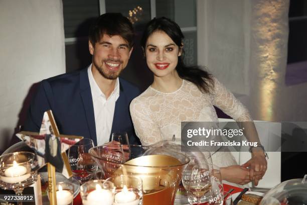 Violetta Schurawlow and her brother Axel Schurawlow during the Moet Academy Night on March 4, 2018 in Berlin, Germany.