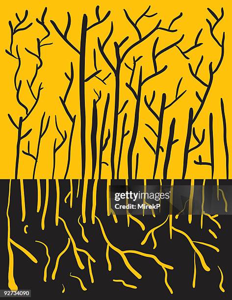 forest - badlands national park winter stock illustrations