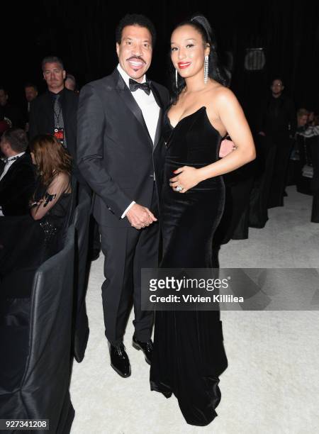 Linel Richie and Lisa Parigi attend the 26th annual Elton John AIDS Foundation Academy Awards Viewing Party with cocktails by Clase Azul Tequila at...