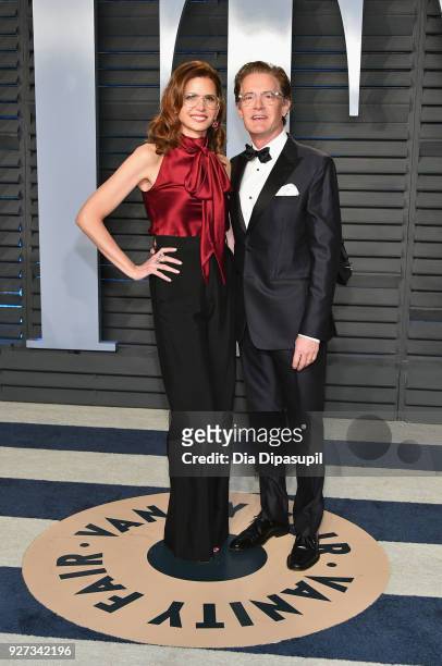 Desiree Gruber and Kyle MacLachlan attend the 2018 Vanity Fair Oscar Party hosted by Radhika Jones at Wallis Annenberg Center for the Performing Arts...