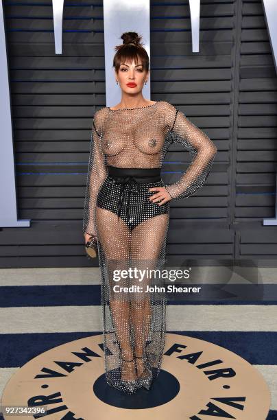 Singer Bleona Qereti attends the 2018 Vanity Fair Oscar Party hosted by Radhika Jones at Wallis Annenberg Center for the Performing Arts on March 4,...