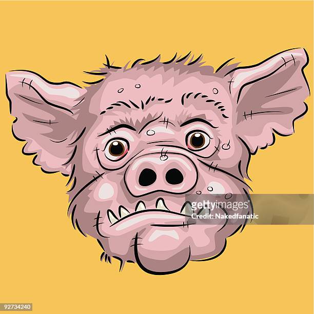 piggy vector - ugly pig 幅插畫檔、美工圖案、卡通及圖標