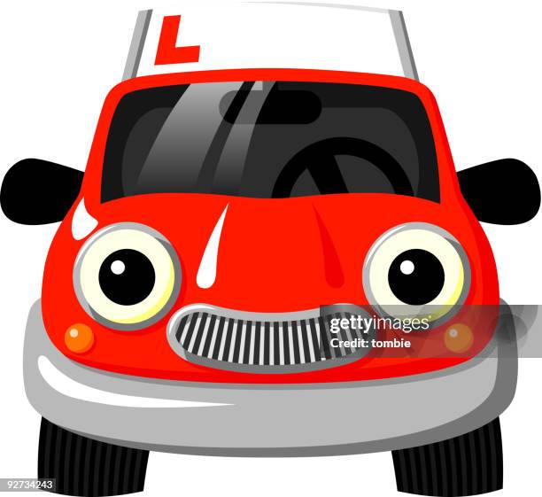 driving school car - driving lessons l plate stock illustrations