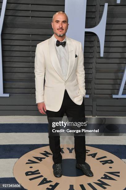 Zane Lowe attends the 2018 Vanity Fair Oscar Party hosted by Radhika Jones at Wallis Annenberg Center for the Performing Arts on March 4, 2018 in...