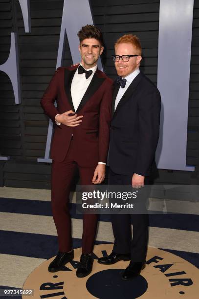 Justin Mikita and Jesse Tyler Ferguson attend the 2018 Vanity Fair Oscar Party hosted by Radhika Jones at the Wallis Annenberg Center for the...