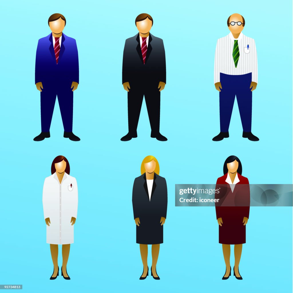 Business People Icon Set - Standing
