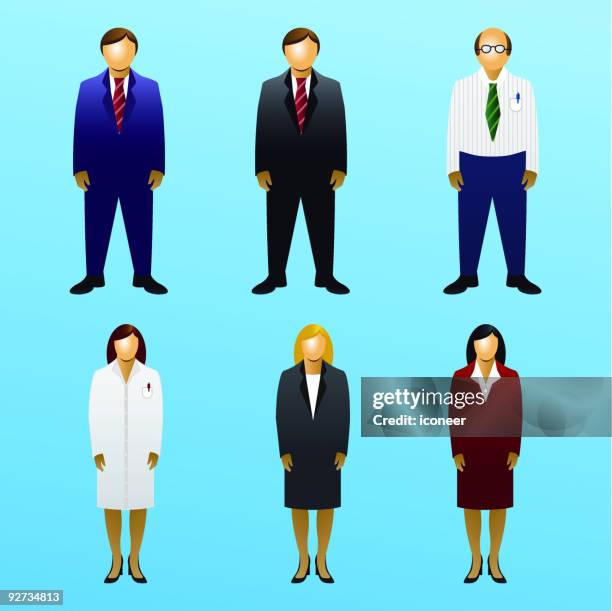 Business People Icon Set Standing High-Res Vector Graphic