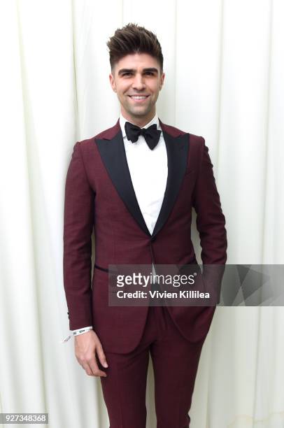 Justin Mikita attends the 26th annual Elton John AIDS Foundation Academy Awards Viewing Party with cocktails by Clase Azul Tequila at The City of...