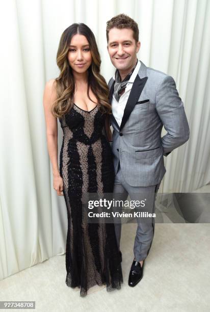 Renee Puente and Matthew Morrison attend the 26th annual Elton John AIDS Foundation Academy Awards Viewing Party with cocktails by Clase Azul Tequila...