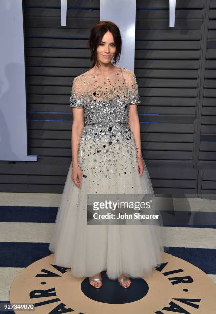 Actress Abigail Spencer attends the 2018 Vanity Fair Oscar Party hosted by Radhika Jones at Wallis Annenberg Center for the Performing Arts on March...