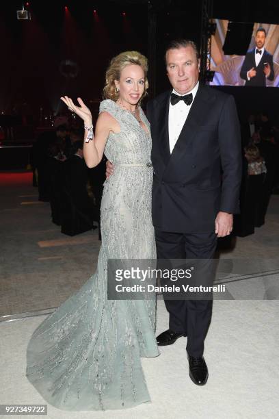 Princess Camilla Duchess of Castro and Prince Carlo Duke of Castro attend Elton John AIDS Foundation 26th Annual Academy Awards Viewing Party at The...