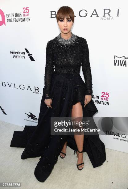 Jackie Cruz attends the 26th annual Elton John AIDS Foundation Academy Awards Viewing Party sponsored by Bulgari, celebrating EJAF and the 90th...